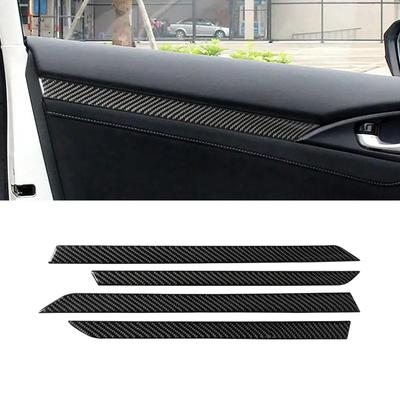 For Honda Civic 10th Gen 2016 2017 2018  Car Carbon Fiber Window Door Panel Strips Cover Protective