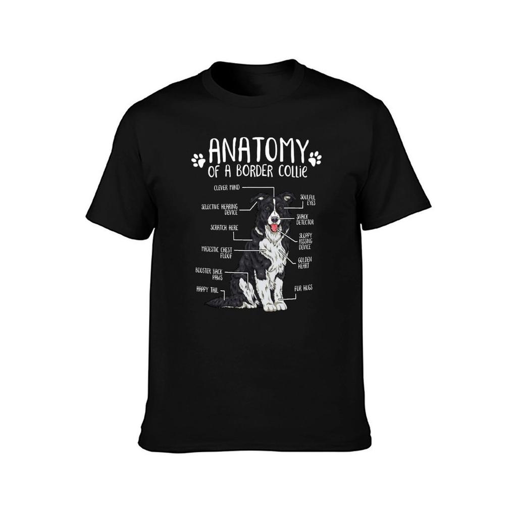 Funny Border Collie Anatomy Dog Lover Gift TShirt Basic Casual Short Sleeve Cotton Shirt