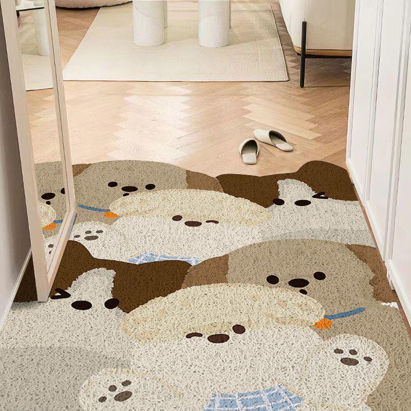 Customizable PVC Cartoon Dog Entrance Doormat - Dust-Removing Silk Coil Carpet