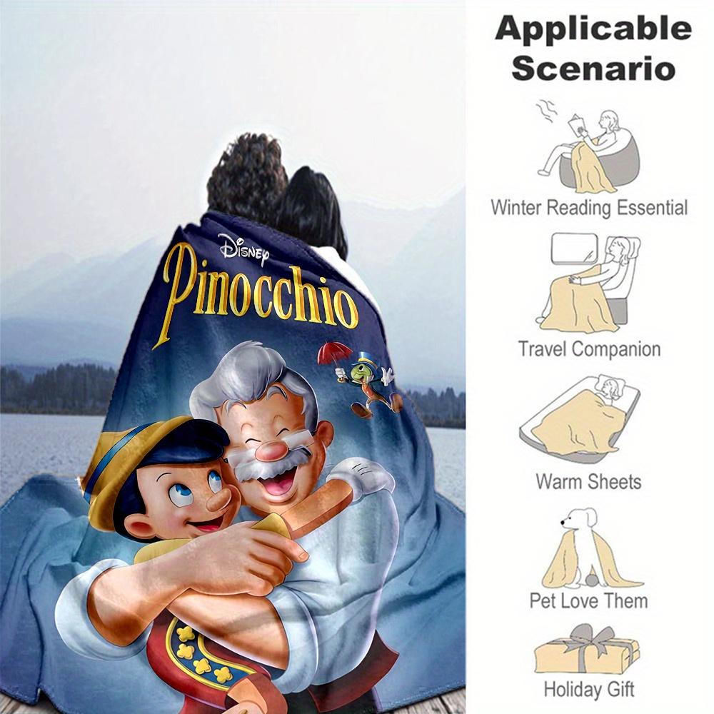 1pc, Pinocchio & Grandpa Blanket Soft and Cozy Cartoon Character Throw, Gift Idea for Friends, Living Room, Travel, Camping