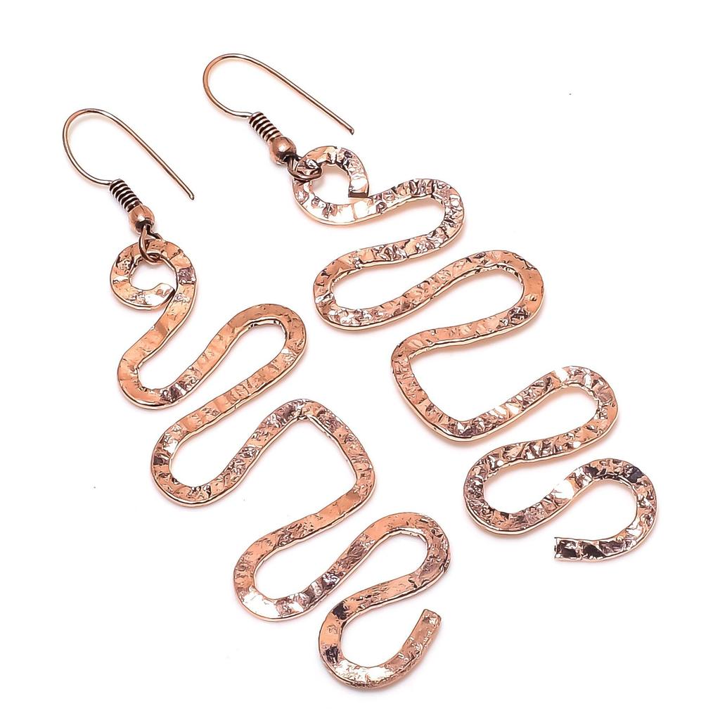 Designer Copper Earrings, Handmade Gemstone Earrings Jewelry, Gifts For Wife Brand New Earrings