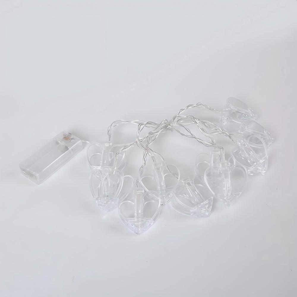 Colorful LED Heart Clip String Lights - Romantic Indoor Decorative Photo Lights