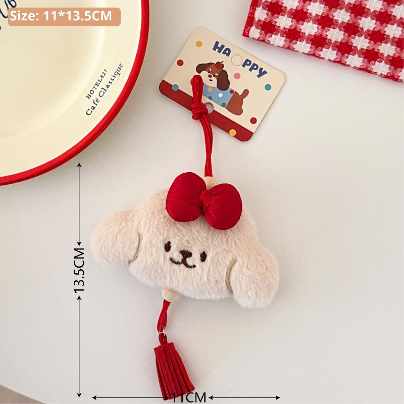 

Kawaii Cartoon Plush Puppy Plush Tassel Pendant Keychain Lovely Stuffed Doll Toys Backpack Car Pendant Accessories Gifts