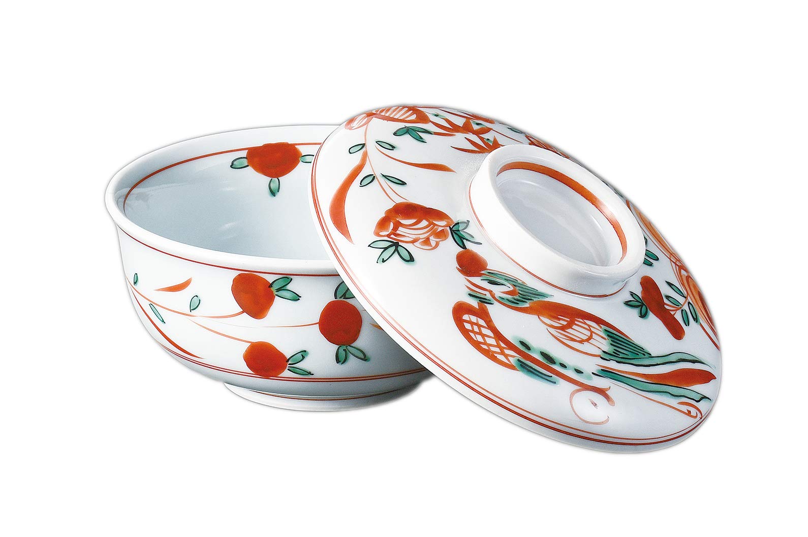 

Суповая миска Мино, Коммерческий класс, Сделано в Японии, 13,5 x 7,8 см, Дизайн Кайсэки с росписью в красный цвет, цветы и птицы Ванли, Миска для тушеных блюд, 14801474