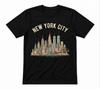 New York City NYC Skyline Statue Of Liberty Tee Black T-shirt