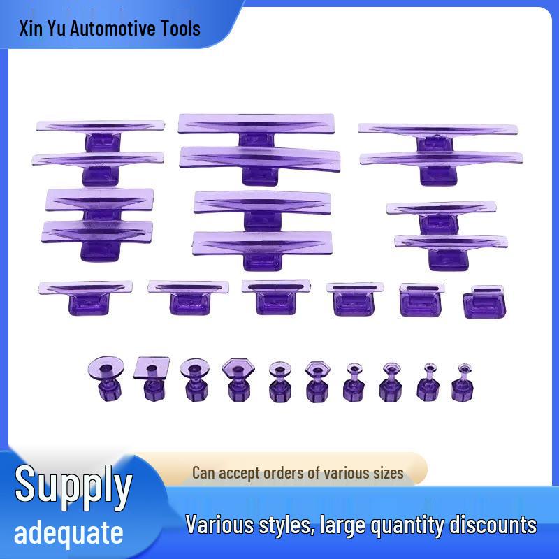 

Беспокрасочные шайбы для ремонта вмятин автомобиля для формовки и вытягивания листового металла Purple PC 28-piece pulling set