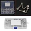 135pcs M2.5 M3 M4 M5 M6 M8 304 Stainless Steel Hex Socket Head   Screws Set, 304 Stainless Steel Hex Socket Head   Screws with Transparent Storage