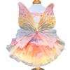 Fluffy Pet Princess Dress Breathable Soft Dog Wedding Skirts Creative Tulle Skirt Dog Rainbow Butterfly Dress For Dogs Cats