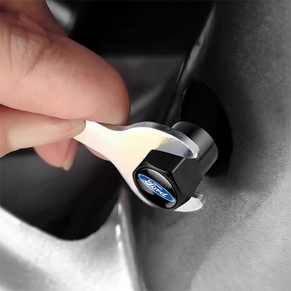 Car Tire Valve Stem Caps Car Wheel Tyre Air Valve Covers For Ford MUSTANG Edge TAURUS ST Fiesta Mondeo SHELBY Fusion Escape Kuga knsh65