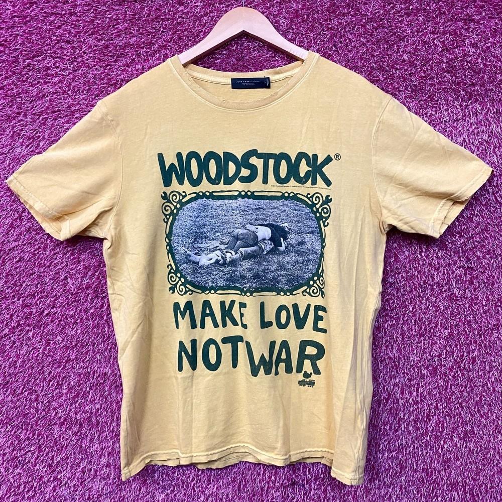 Junk Food Clothing #034;Make Love Not War#034; Woodstock Festival TShirt Large Unisex T-Shirt XXXXL