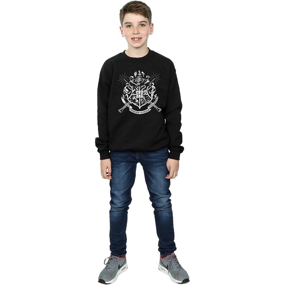 HARRY POTTER Boys Hogwarts Crest Wands Sweatshirt
