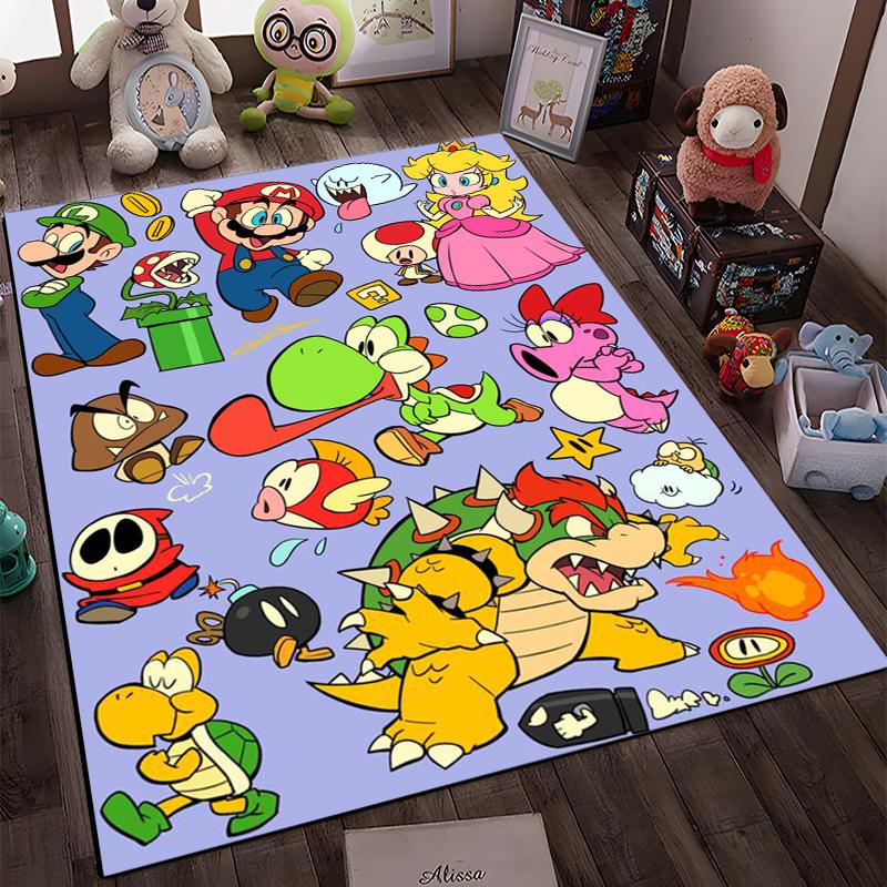 3D Cartoon Super Mario Bros Game HD Rug Area Carpet for Living Room Kids Bedroom Sofa Kitchen Decorate Child Non-slip Floor Mats