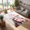 Tappeto in Velluto Cristallo Billie Eilish, Tappetino Antiscivolo Personalizzato con Testo Nome per Arredamento Casa Regalo