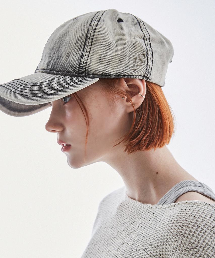 Seullipiseullib Vintage Washing Gray Denim Ball Cap