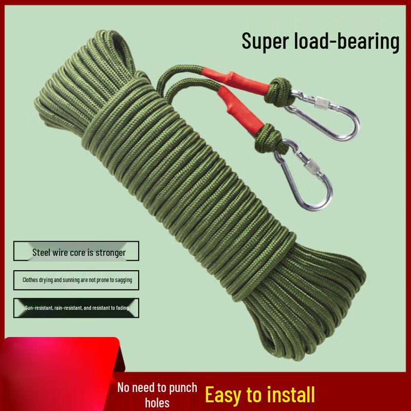 Ruifulake Outdoor Nylon Rope with Steel Wire Core