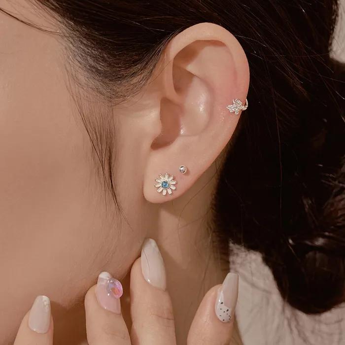 925 Silver Basic Silver Ball Earrings