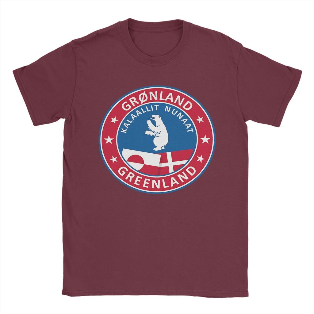 T-shirt da uomo con stemma della Groenlandia Magliette divertenti Manica corta Girocollo T-shirt Cotone Idea Regalo Abbigliamento
