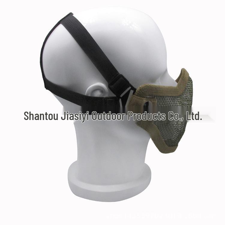 V1 Double Band Outdoor Half Face Steel Mesh Wargame Protective Mask