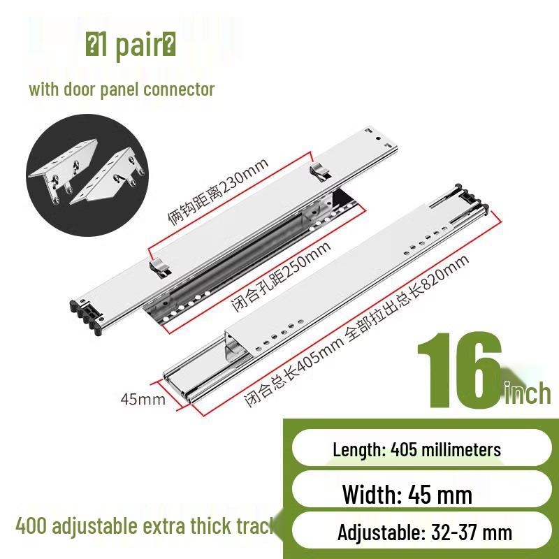 Regulowana Prowadnica Szuflady Kuchennej: Trzyczęściowa wysuwana szyna koszowa do szafek