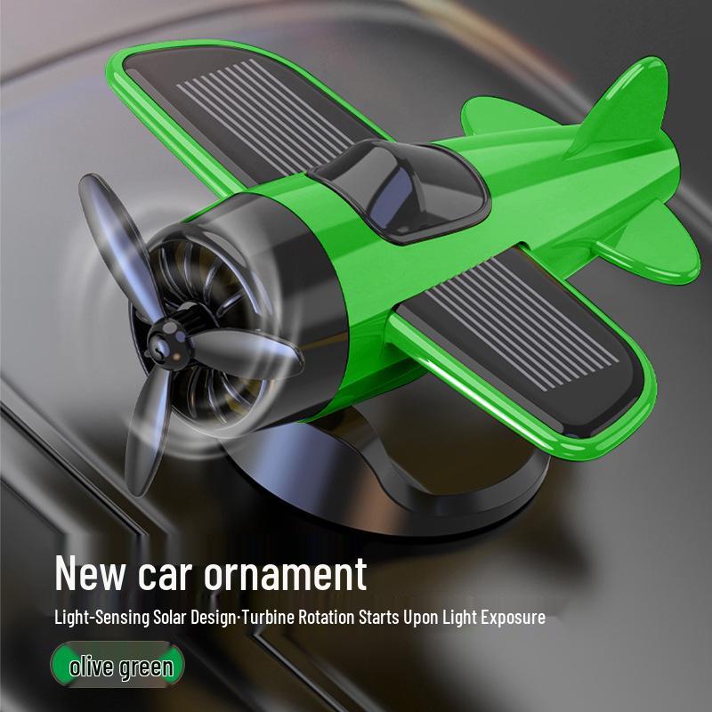 Solar-Powered Rotating Airplane Dashboard Ornament