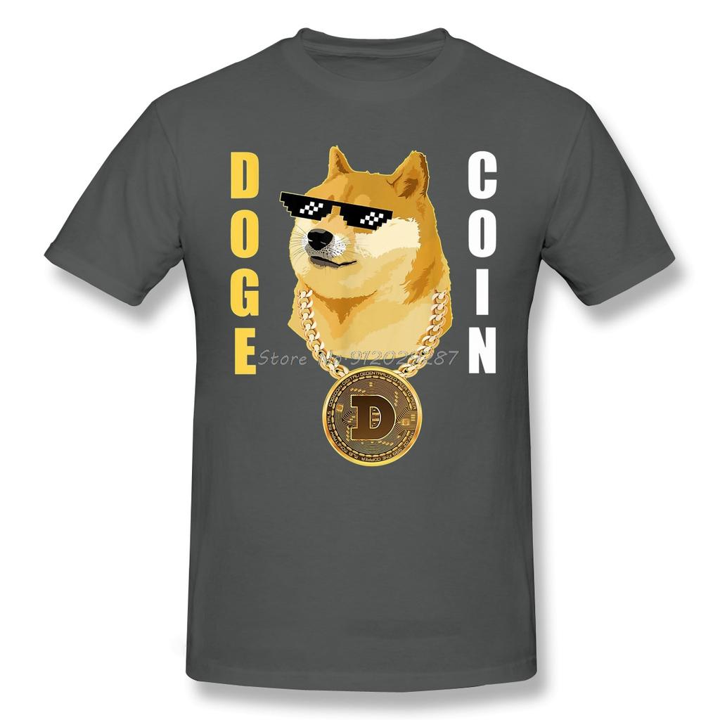 Doge Gansta Crypto Altcoin Shirt Unisex Short Summer Sleeve Tshirt Doge Dogecoin Bitcoin Digital Currency Casual Loose Tshirt