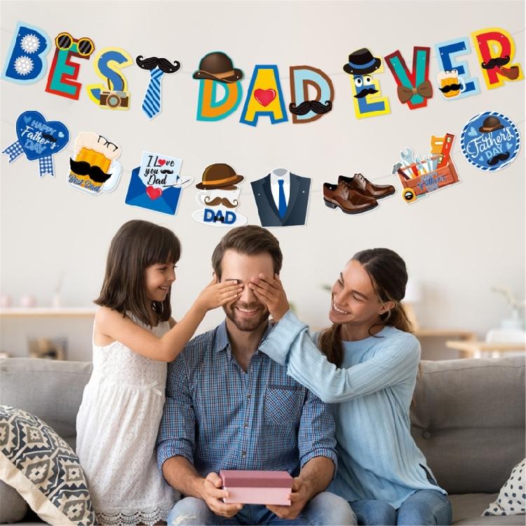 Customizable Father's Day Celebration Decoration With Bright Color Large Backdrop Banners Accessories