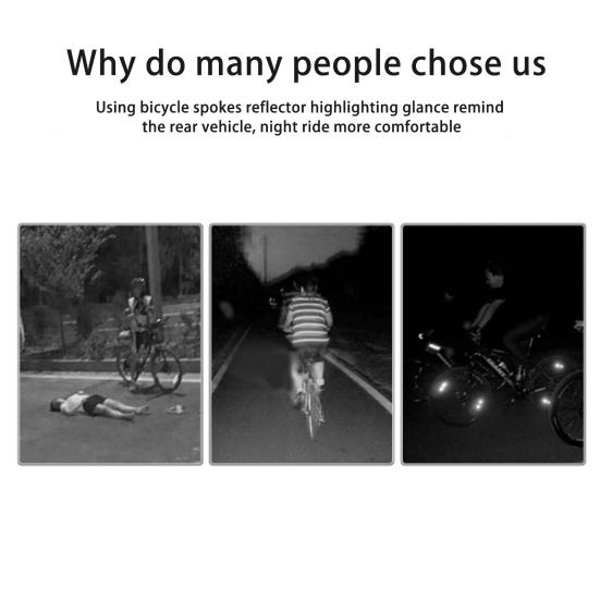 1 Satz Fahrrad-Speichenreflektor Doppelt reflektierend Hohe Helligkeit Schnappbefestigung 170 Grad