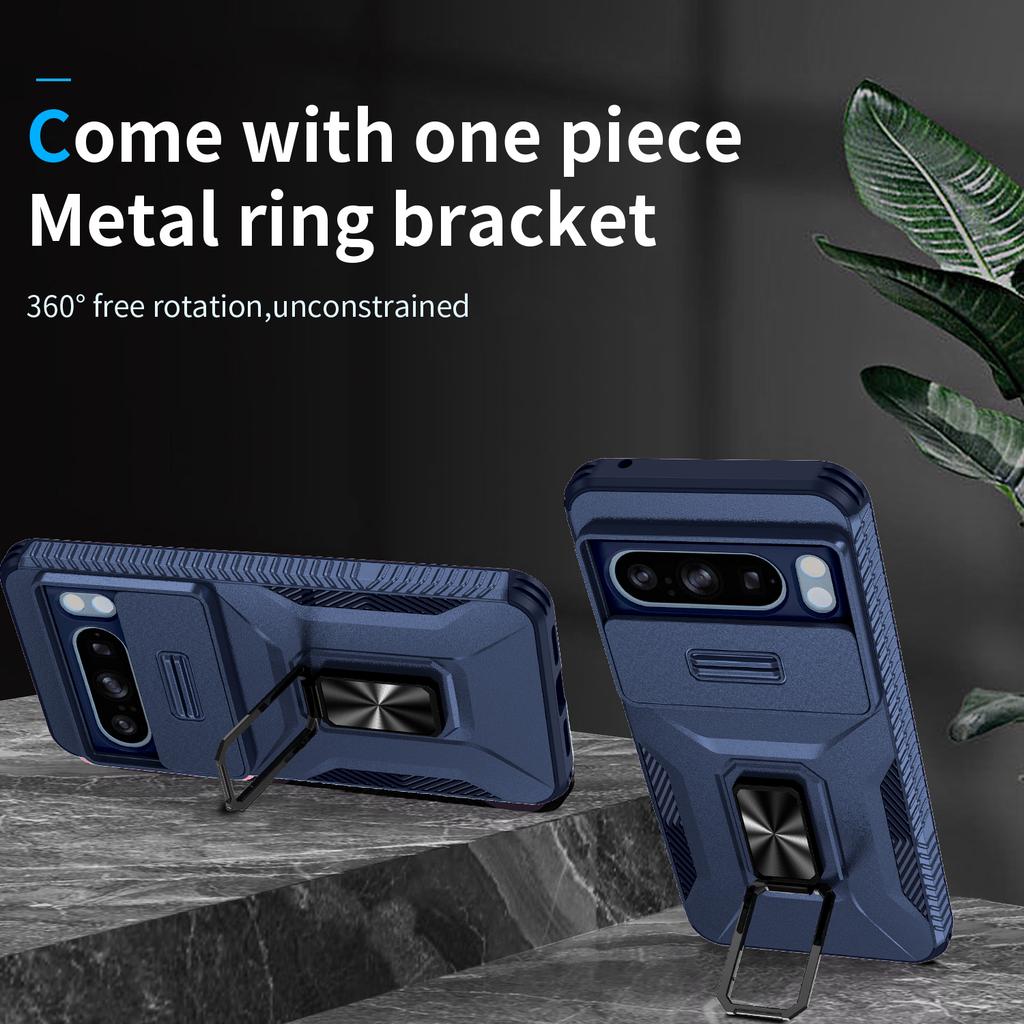 For Google Pixel 8 Pro Case Camshield Kickstand TPU+PC Anti-Slip Phone Cover