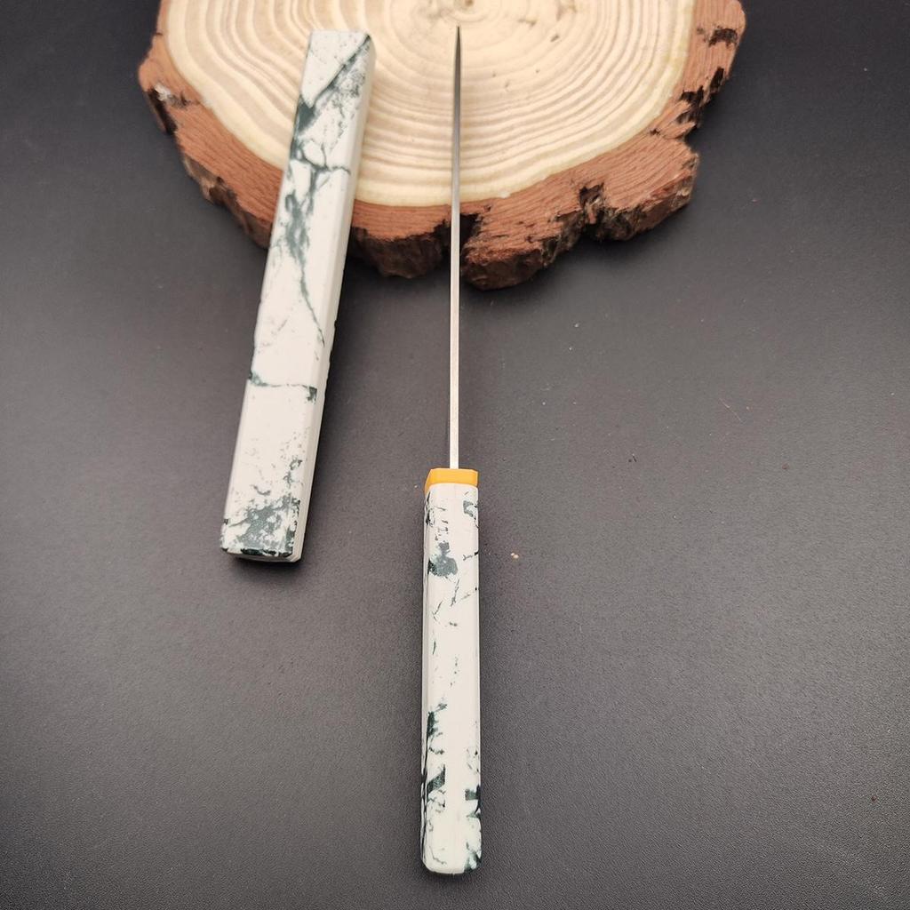 Stainless Steel Multi-purpose Knife Kitchen Peel Barbecue Knife Outdoor Portable Fishing Knife with Cover Texture Appearance