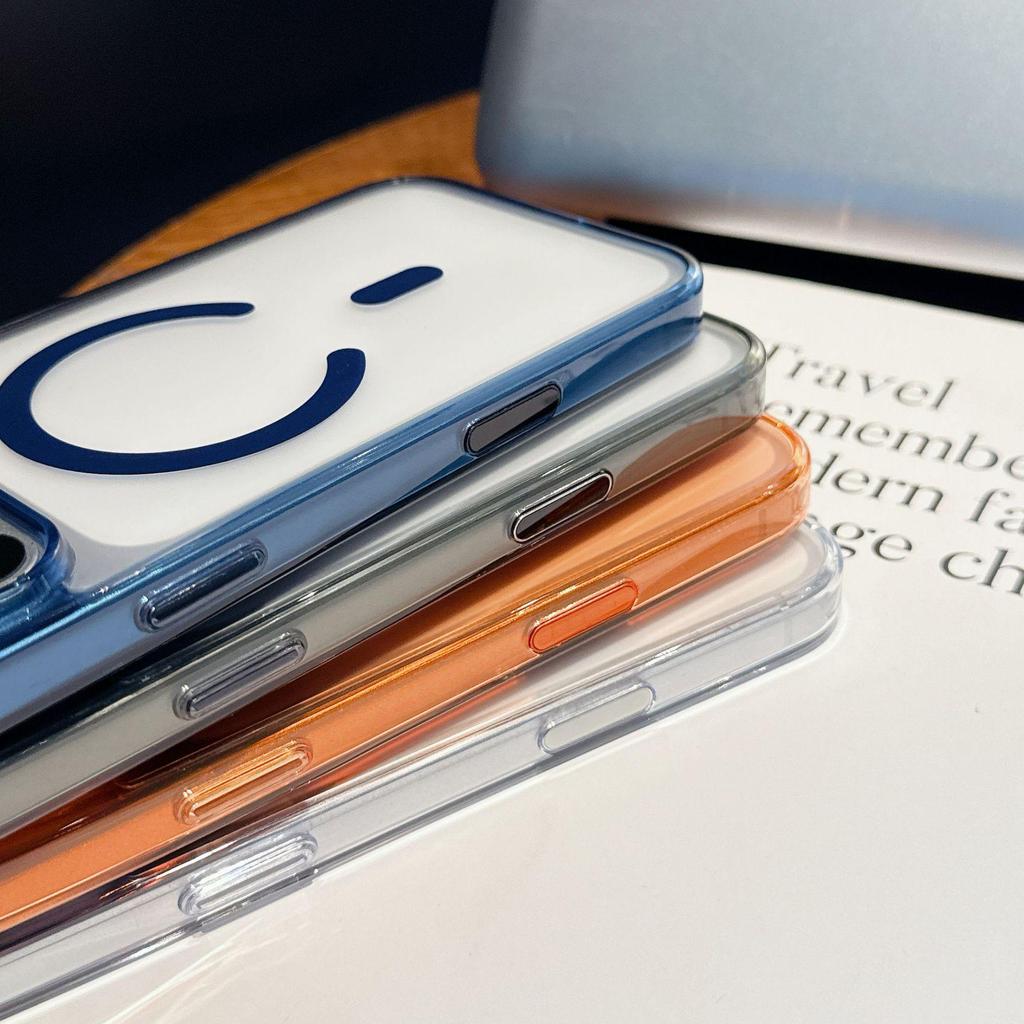 AI Touch Magnetic Transparent Case for iPhone 17 Pro Max - Soft Edge, Solid Color Protective Cover