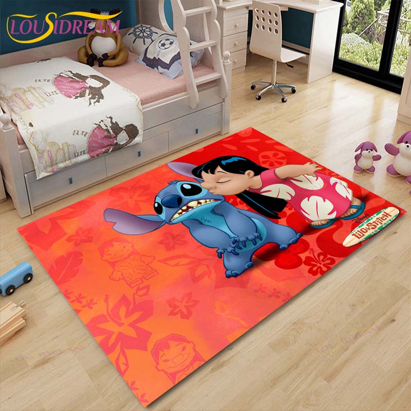 Anime Stitch Carpet Kids Carpets Living Room Tea Table Mats Bedroom Rug Washable Floor Mats Household Area Mat