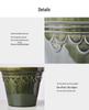 Embossed Roman-Style Glazed Flower Pot for Indoor/Outdoor Plants