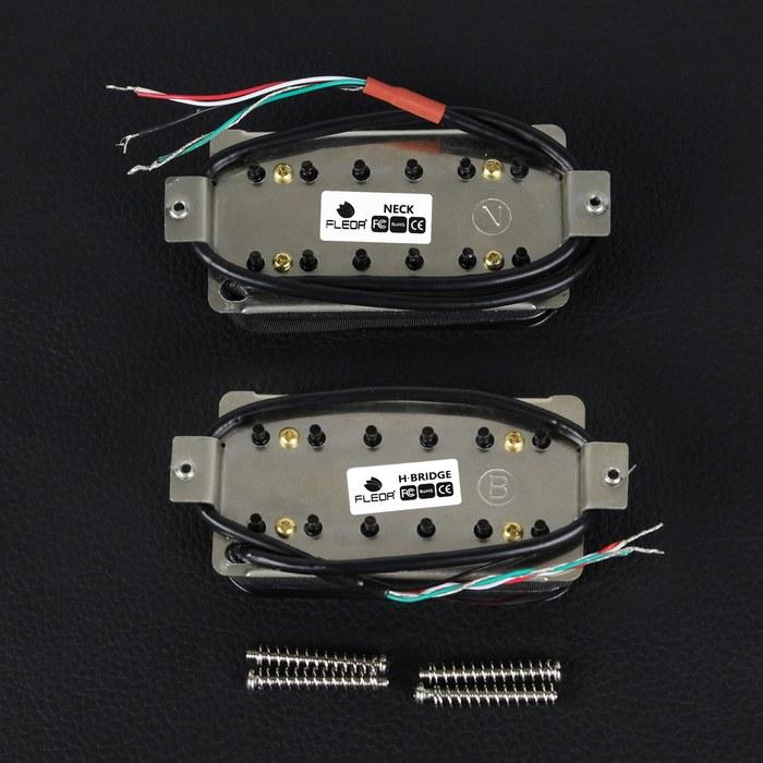 FLEOR Pickup Set Double Coil Humbucker for Electric Guitar - Black