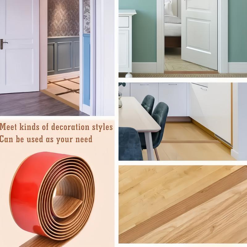 1PC 2m/78.74inch Self-adhesive Wood-like Floor Transition Strip Edge Sealing Strip Floor Joint Strip Pvc Wear-resistant
