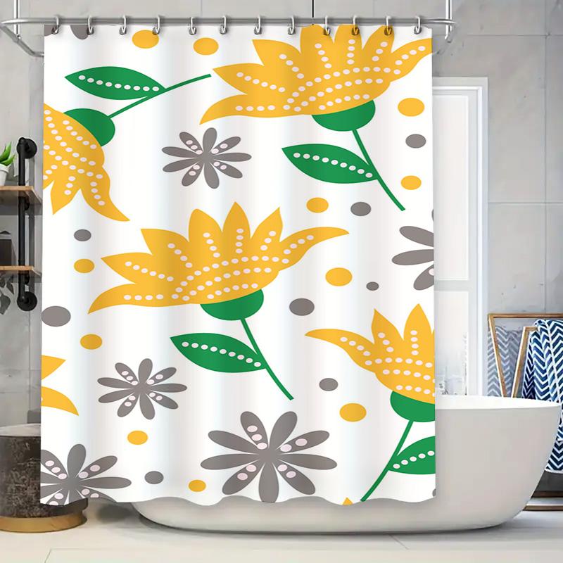 Modern Bathroom Decor: Buffalo Mountain Sunset Print Shower Curtain Waterproof, Quick-Drying Fabric for Home Bathrooms 90x180cm