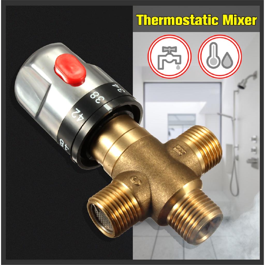 Miscelatore Termostatico Regolabile Rubinetto Controllo Temperatura Acqua Bagno Cartucce Rubinetto Tubo Ottone Rubinetto Termostatico
