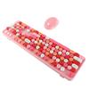 2.4Ghz Wireless 104 Key Keyboard and Mouse Set   Desktop Cute Keyboard for Computer(Black Red Mixed Color )