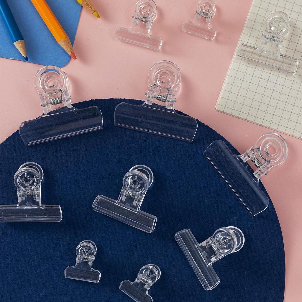 Clear Plastic Long Tail Clips for Test Papers and Stationery Organization
