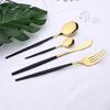 Set di posate in oro nero 24 pezzi Set di posate in acciaio inossidabile Set di posate da cucina con coltello e forchetta Set di posate