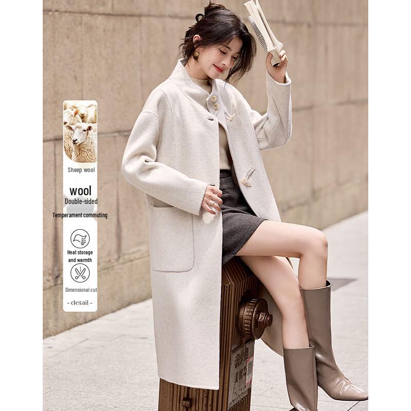 Sisui Nianhua Women's Elegant Mid-Length Wool Coat
