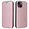 Card Holder Leather Phone Case for iPhone 15,Carbon Fiber Texture Stand Phone Cover