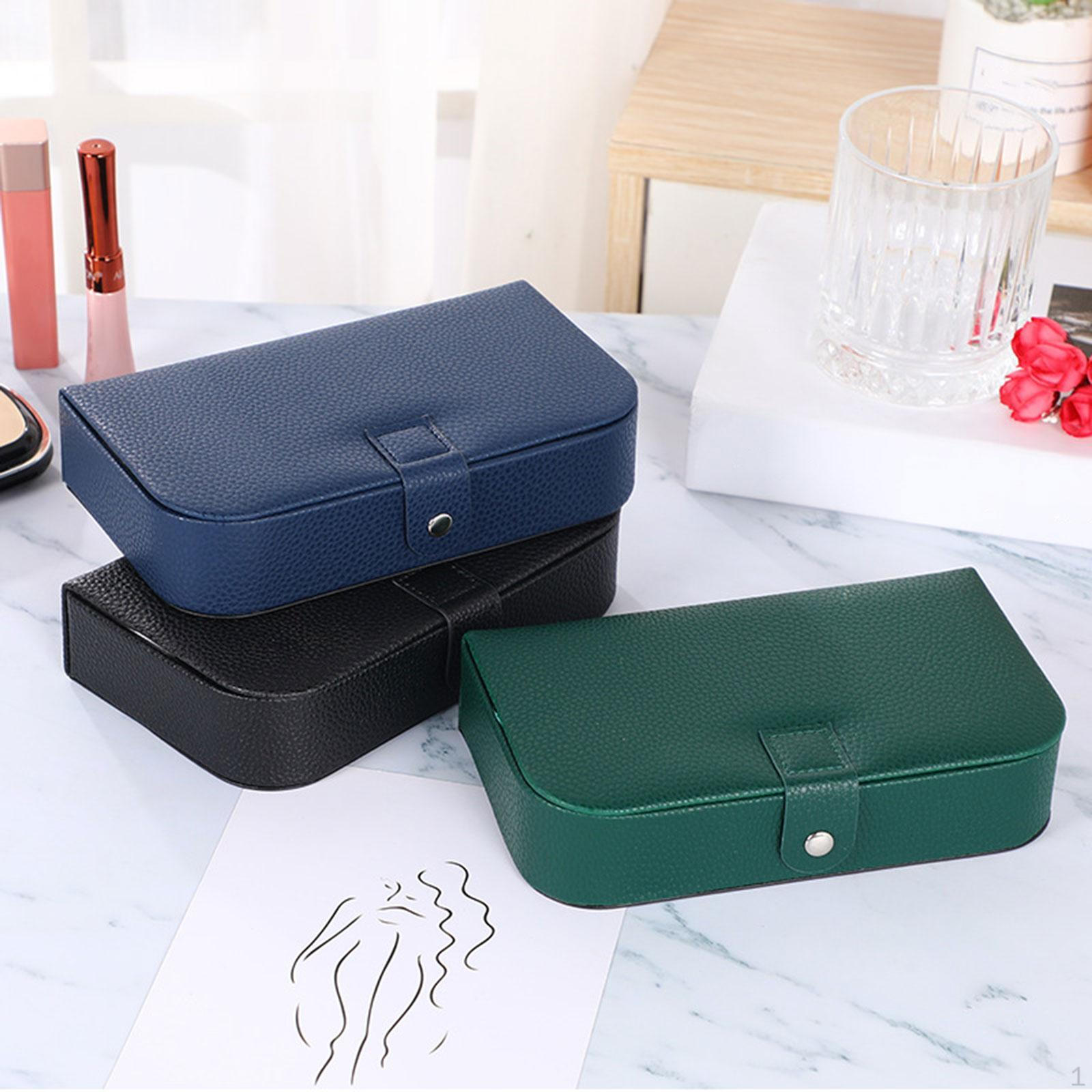 

Органайзер-кейс для прикрас Rage Міцність Аксесуар Портативна дорожня коробка з ПУ-шкіри для каблучок синій