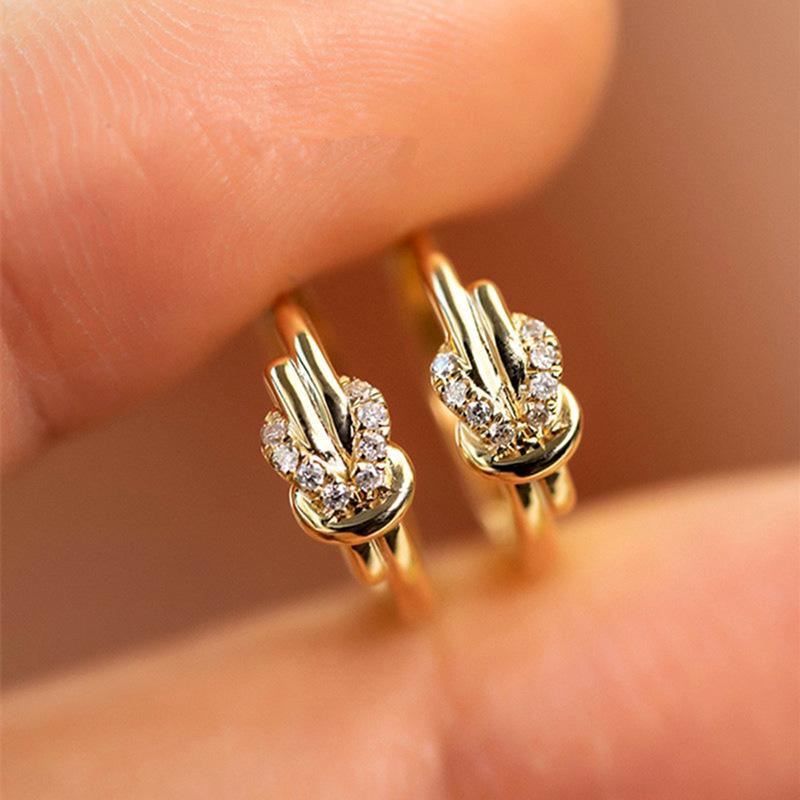 Fashion Ear Buckles, Knotted Exquisite Design Circle Earrings, Simple Earrings For Daily Commuting