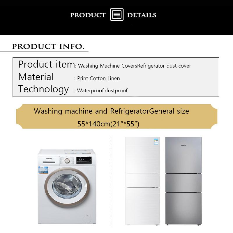 Geometric Cotton Linen Waterproof Dust Covers Washing Machine Covers Refrigerator Organizer Fridge Dust Cover Home Decor Lavador