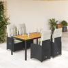 Vidaxl 5-Cz. Set di Mobili da Giardino Bistro con Cuscini, Nero