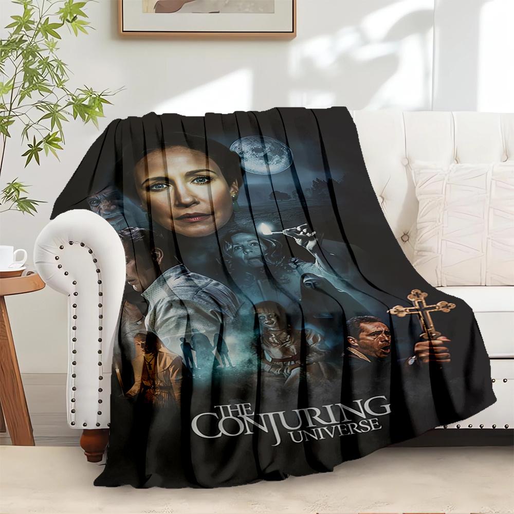 

For Ghost,Haunted,The Conjuring-Themed Flannel Blanket, Glam Style, Digital Print, All-Season Comfort, Tear-Resistant, Knitted Craftsmanship 100x150cm