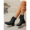 Martin Boots Autumn and Winter Flat Large Size Belt Buckle Low Heel Short Boots Women