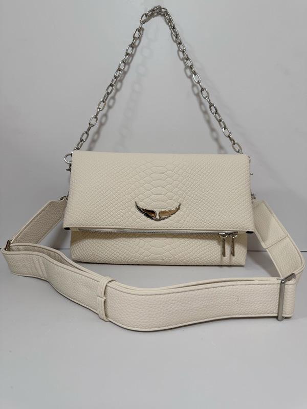 Francuska Klasyczna Mała Kwadratowa Torebka ze Skóry Naturalnej - Wszechstronna Torebka na Ramię/Listonoszka z Skrzydłami - Moda Europejska i Amerykańska