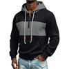 Men's Knit Half Zip Hoodie Casual Color Block Winter Pullover