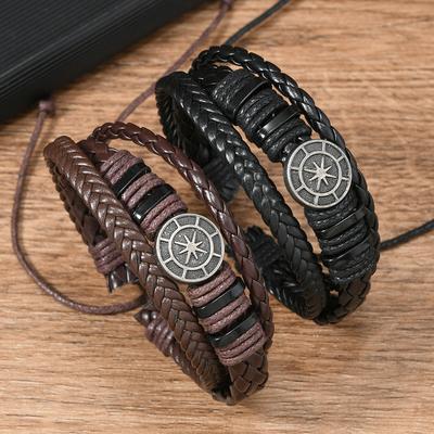 Vintage Braided Leather Bracelet For Men Ethnic Retro Accessory Gifts